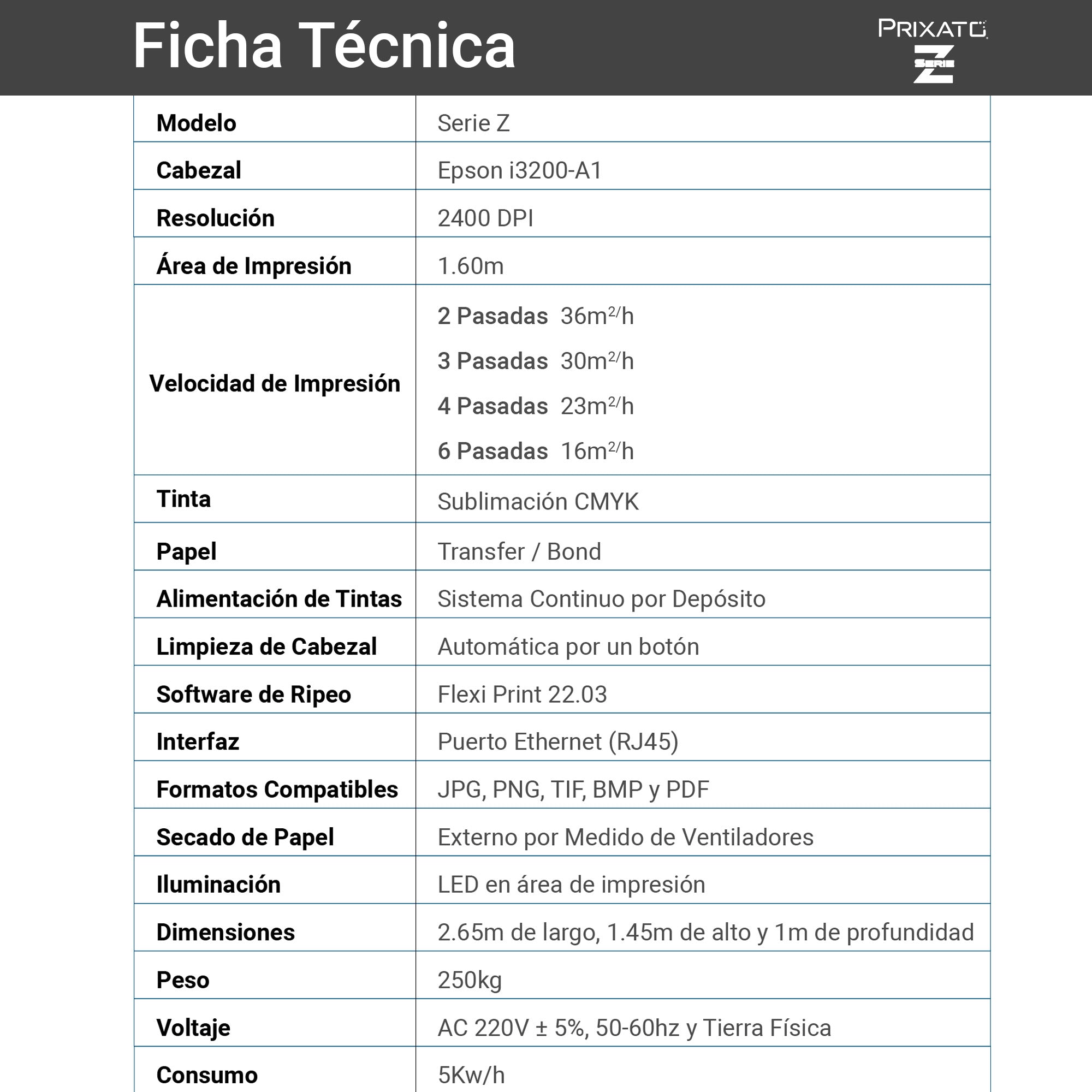 Prixato Z1 | Sublimación