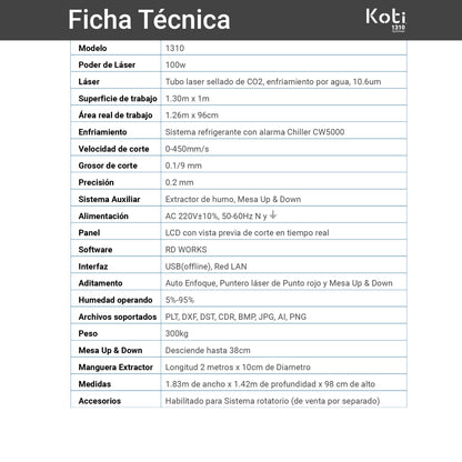 Koti 1310 | Cortadora Láser