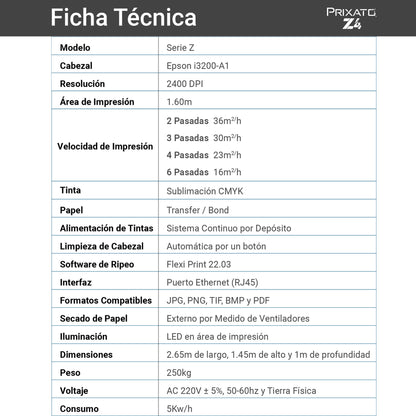 Prixato Z4 | Sublimación