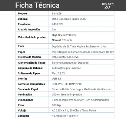 Prixato Z8 | Sublimación